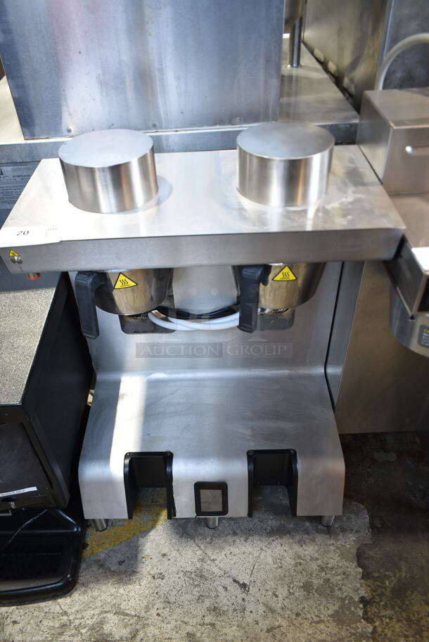 Jet 6 Twin Stainless Steel Commercial Countertop Double Coffee Machine w/ 2 Metal Brew Baskets. 230-240 Volts, 1 Phase.  - Image 2 of 7