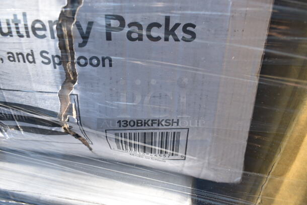 PALLET LOT of 31 BRAND NEW Boxes Including 966UPWIDEKFT-500 OneUp by Choice Kraft 2-Ply Wide Interfold 6 1/2" x 8 1/2" Dispenser Napkin - 6000/Case, 127SB32COMBO Choice 32 oz. Clear Plastic Salad Bowl with Lid - 150/Case, 347TCL9 Choice 9 oz. Clear Disposable Plastic Tumbler - 500/Case, 130BKFKSH Choice Black Heavy Weight Wrapped Plastic Cutlery Pack - 500/Case, 347SLWG8 Visions 8 oz. Heavy Weight Clear Plastic Stemless Wine Glass - 64/Case, 127RDTFLBULK Choice Microwavable Translucent Customizable Recessed Fit Deli Lid - 500/Case, 500LFLAT32 Choice Clear Plastic Flat Lid with Straw Slot - 32 oz. - 500/Case, 5014046XXH Lavex Pro 45 Gallon 3 Mil 40" x 46" Low Density Heavy-Duty Industrial Contractor Black Trash Bag / Can Liner - 50/Case, 394325M Noble NexGen Powder-Free Disposable Blue Hybrid 3 Mil Thick Gloves - Medium - 1000/Case, 500TO993C3 Choice 9" x 9" x 3" Microwaveable 3-Compartment Black / Clear Plastic Hinged Container - 100/Case, 395OP EcoChoice Compostable Sugarcane / Bagasse 10" x 12 1/2" Oval Platter - 500/Case, 500CFT White Premium C-Fold Towel - 2200/Case, 128HD16COMBO Choice Heavy Duty 16 oz. Microwavable Translucent Plastic Deli Container and Lid Combo Pack - 240/Case, 2 Box 760PCC07W Choice 7 oz. White Poly Paper Cold Cup - 2000/Case, 128HD8COMBO Choice Heavy Duty 8 oz. Microwavable Translucent Plastic Deli Container and Lid Combo Pack - 240/Case, 128HD16COMBO ChoiceHD 16 oz. Microwavable Translucent Plastic Deli Container and Lid Combo Pack - 240/Case, 500LDOMEW Choice 9 oz., 12 oz., 16 oz., 20 oz., 24 oz. Clear PET Dome Lid with 2" Hole - 1000/Case, 500TW7 Choice 7 oz. Translucent Thin Wall Plastic Cold Cup - 2500/Case. 31 Times Your Bid!  - Image 6 of 12