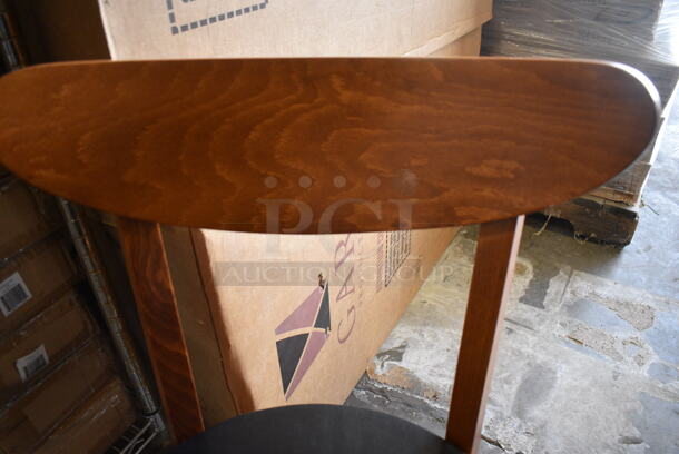 4 BRAND NEW IN BOX! GAR Wooden Dining Chairs w/ Black Seat. 18x17x32. 4 Times Your Bid! - Image 4 of 5