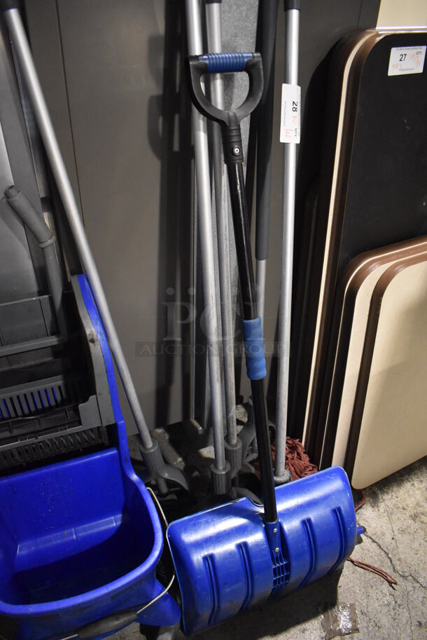 ALL ONE MONEY! Lot of 6 Various Items Including Snow Shovel and Mops