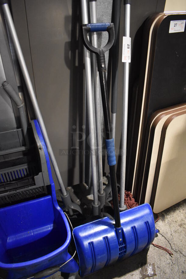 ALL ONE MONEY! Lot of 6 Various Items Including Snow Shovel and Mops - Image 1 of 5