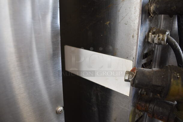 Baxter Stainless Steel Commercial Natural Gas Powered Mini Rotating Rack Oven w/ Lower Double Pan Rack on Commercial Casters. See Pictures for Broken Glass Pane.  - Image 8 of 8