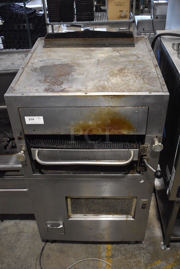 Stainless Steel Commercial Floor Style Natural Gas Powered Vertical Broiler. - Image 2 of 6