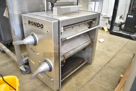 Seewer Rondo SPR53A Metal Commercial Countertop Dough Sheeter. No Conveyor. Cannot Test Due To Cut Power Cord