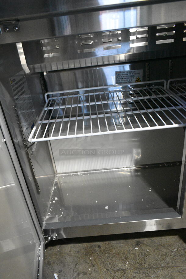 BRAND NEW SCRATCH AND DENT! 2024 Avantco 178APT71HC Stainless Steel Commercial Sandwich Salad Prep Table Bain Marie Mega Top on Commercial Casters. 115 Volts, 1 Phase. Tested and Working! - Image 10 of 11