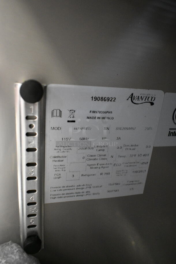 BRAND NEW SCRATCH AND DENT! 2023 Avantco 447APST72 Stainless Steel Commercial Sandwich Salad Prep Table Bain Marie Mega Top on Commercial Casters. 115 Volts, 1 Phase. Tested and Working! - Image 10 of 10