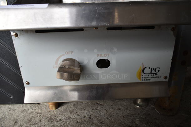 Cooking Performance Group CPG Stainless Steel Commercial Countertop Natural Gas Powered Charbroiler Grill.  - Image 3 of 5