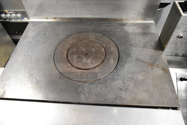 Southbend Platinum P36D-GRAD Stainless Steel Commercial Natural Gas Powered Single Burner Range w/ Salamander Cheese Melter and Oven on Commercial Casters.  - Image 5 of 11