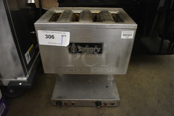 Savory Stainless Steel Commercial Countertop Vertical Contact Toaster. 115 Volts, 1 Phase. 12.5x10x16