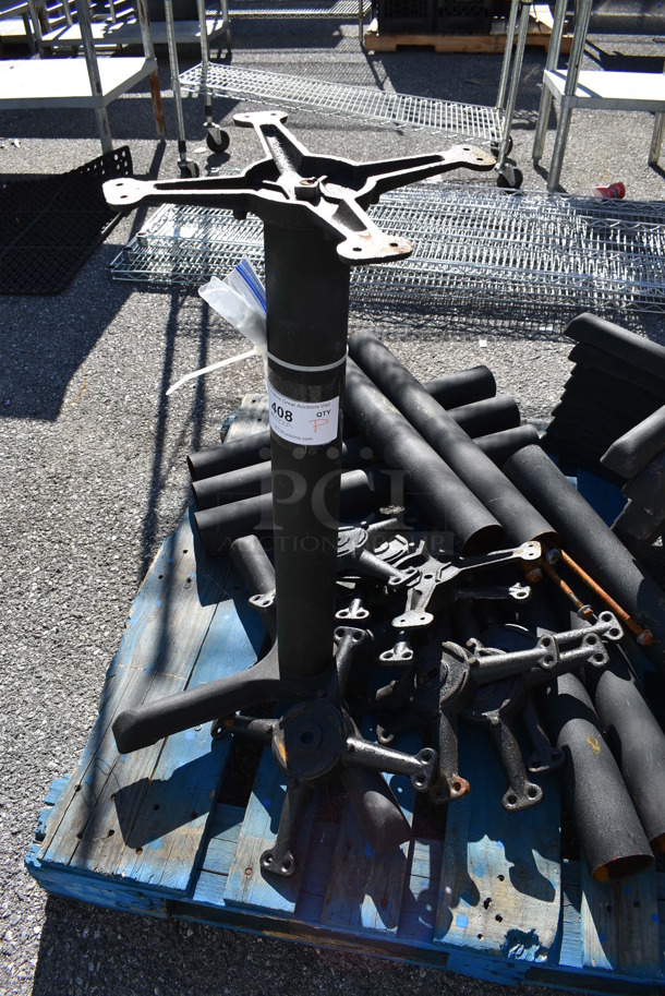 PALLET LOT of Black Metal Table Base and Pieces for 8 More Black Metal Table Bases. 22x22x28 - Image 2 of 8