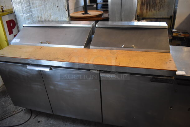 Continental SW72 Stainless Steel Commercial Sandwich Salad Prep Table Bain Marie Mega Top on Commercial Casters. 115 Volts, 1 Phase. 72x32x42.5. Tested and Working!