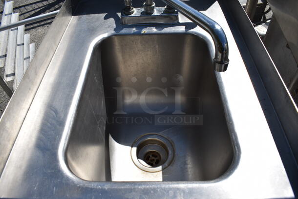Stainless Steel Commercial Single Bay Sink w/ Faucet, Handles. 17x24x42.5 - Image 4 of 5