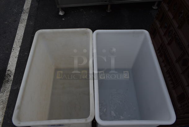 2 White Poly Ingredient Bins on Commercial Casters. 2 Times Your Bid! - Image 2 of 3
