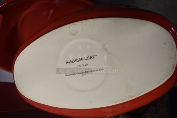 BRAND NEW IN BOX! Set of 2 Red Ceramic Oven Safe Pans w/ Handles. 14x10x4, 11.5x7.5x1.5 - Image 4 of 4