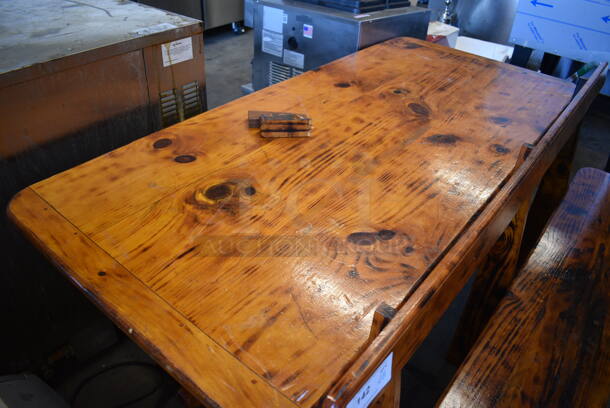 ALL ONE MONEY! Lot of Wooden Table and Bench. 66x16x34, 68.5x31x29 - Image 4 of 7