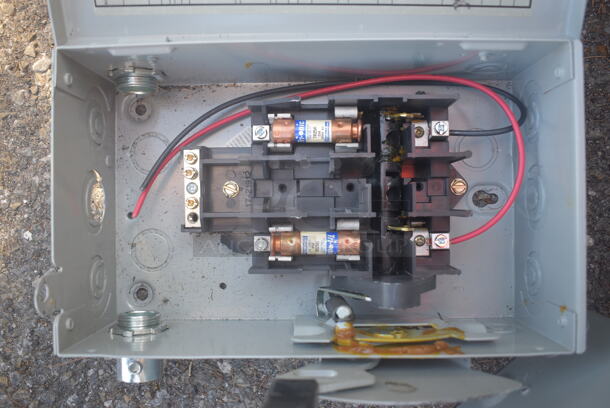 ALL ONE MONEY! Lot of Eaton Double Thow Safety Switch, GE General Duty Safety Switch And Steel Wall Shelf - Image 8 of 12