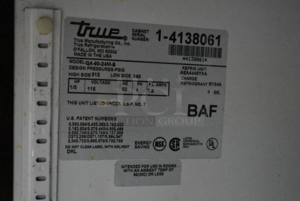 True QA-60-24M-B Stainless Steel Commercial Sandwich Salad Prep Table Bain Marie Mega Top on Commercial Casters. 115 Volts, 1 Phase. Tested and Powers On But Does Not Get Cold - Image 7 of 8