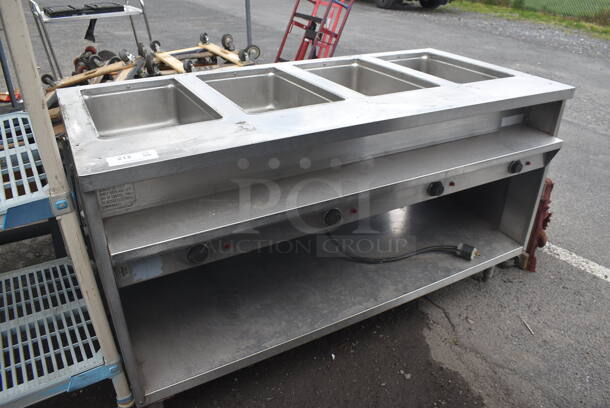 Randell 3614-240 Stainless Steel Commercial Electric Powered 4 Bay Steam Table. 208/240 Volts, 1 Phase. 