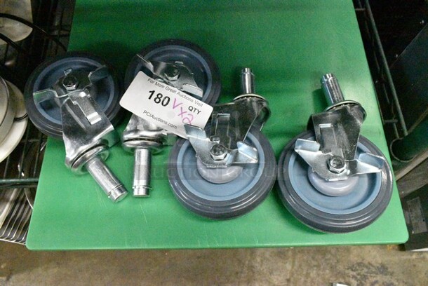 ALL ONE MONEY! Lot of 4 Commercial Casters and 1 Green Cutting Board.  - Image 2 of 4