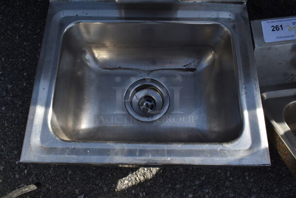 Stainless Steel Commercial Single Bay Wall Mount Sink w/ Faucet and Handles. - Image 2 of 3