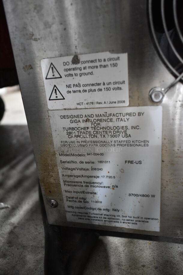 2016 Turbochef 941-004-00 Metal Commercial Countertop Electric Powered Pizza Oven. 208/240 Volts, 1 Phase.  - Image 5 of 5