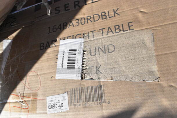 BRAND NEW SCRATCH AND DENT! 164BA30RDBLK Lancaster Table & Seating Alloy Series 30" Round Onyx Black Bar Height Outdoor Table. May Be Missing Pieces. - Image 3 of 3