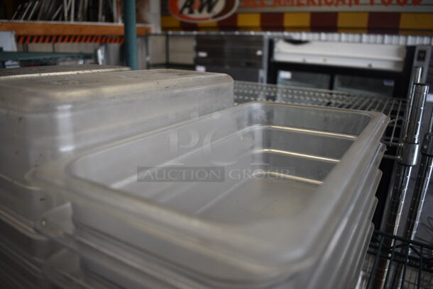 ALL ONE MONEY! Lot of 17 Clear Poly 1/3 Size Drop In Bins! 1/3x4 - Image 3 of 3