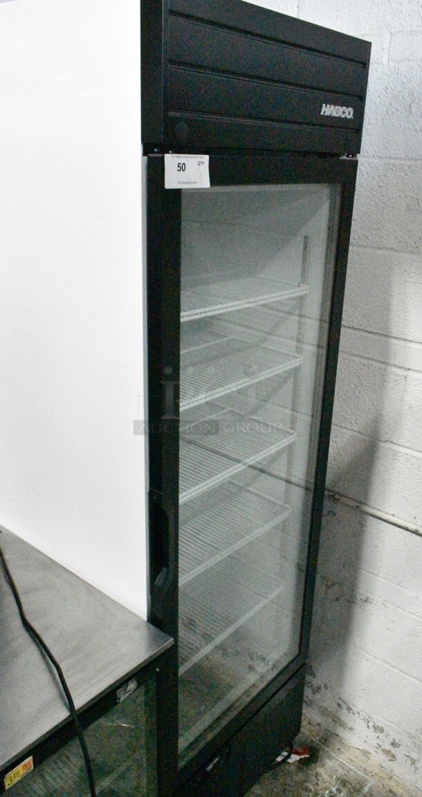 2019 Habco SE18 Metal Commercial Single Door Reach In Cooler Merchandiser w/ Poly Coated Racks. 115 Volts, 1 Phase. Tested and Working! - Image 1 of 5