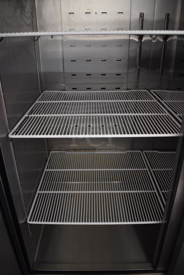 2020 Atosa MBF8503GR Stainless Steel Commercial 2 Door Reach In Freezer w/ Poly Coated Racks on Commercial Casters. 115 Volts, 1 Phase. 54x32x83. Tested and Working! - Image 6 of 8