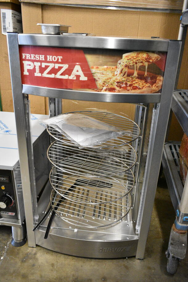 BRAND NEW SCRATCH AND DENT! ServIt 423PDW12D1 Stainless Steel Commercial 12" Full-Service Pizza Warmer with 4-Shelf Rotating Rack. 120 Volts, 1 Phase. Tested and Working! - Image 3 of 7