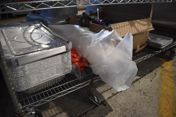 ALL ONE MONEY! Tier Lot of Various Items Including Foil Bins, Metal Trays and Decorations - Image 1 of 4