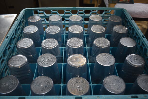 ALL ONE MONEY! Lot of 138 Various Clear Beverage Tumblers, 7 Caddies and Dish Caddy Dolly! 3.5x3.5x6, 19.5x19.5x6 - Image 5 of 6