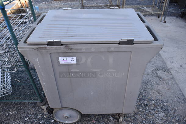 Gray Poly Bin on Commercial Casters. 34x23x36