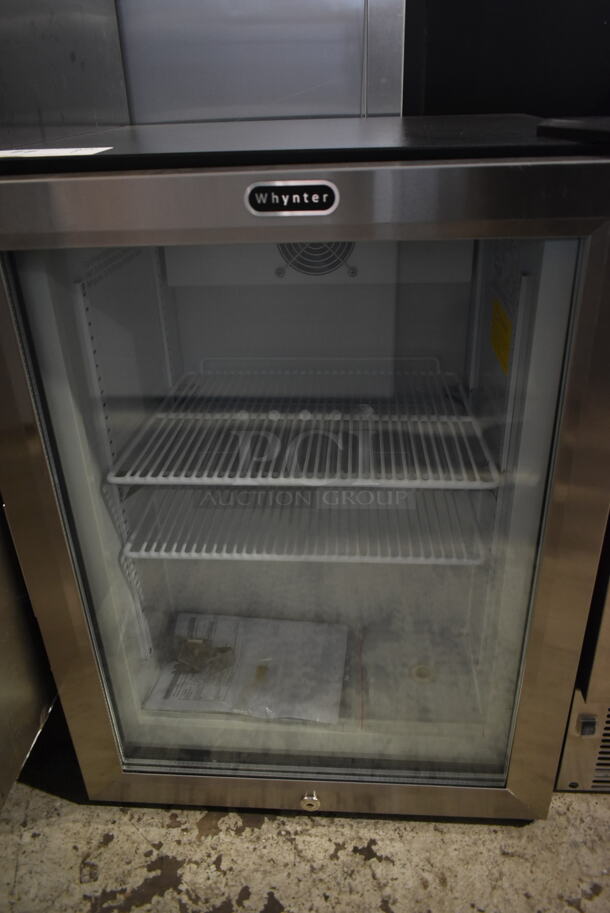 BRAND NEW SCRATCH AND DENT! Whynter CDF-177SB Stainless Steel Countertop Reach In 1.8 cu ft Display Glass Door Freezer Merchandiser. 115 Volts, 1 Phase. Tested and Working! - Image 2 of 4