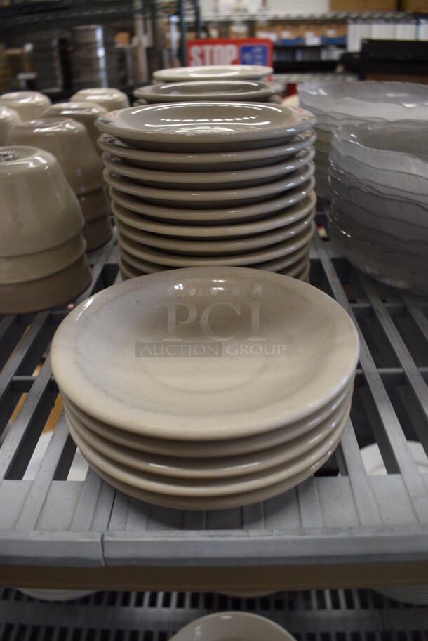 18 White Ceramic Saucers. 5.5x5.5x1. 18 Times Your Bid!
