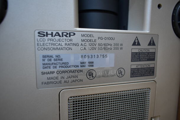 Sharp PG-D100U LCD Projector in Hard Case. 120 Volts, 1 Phase. - Image 12 of 12