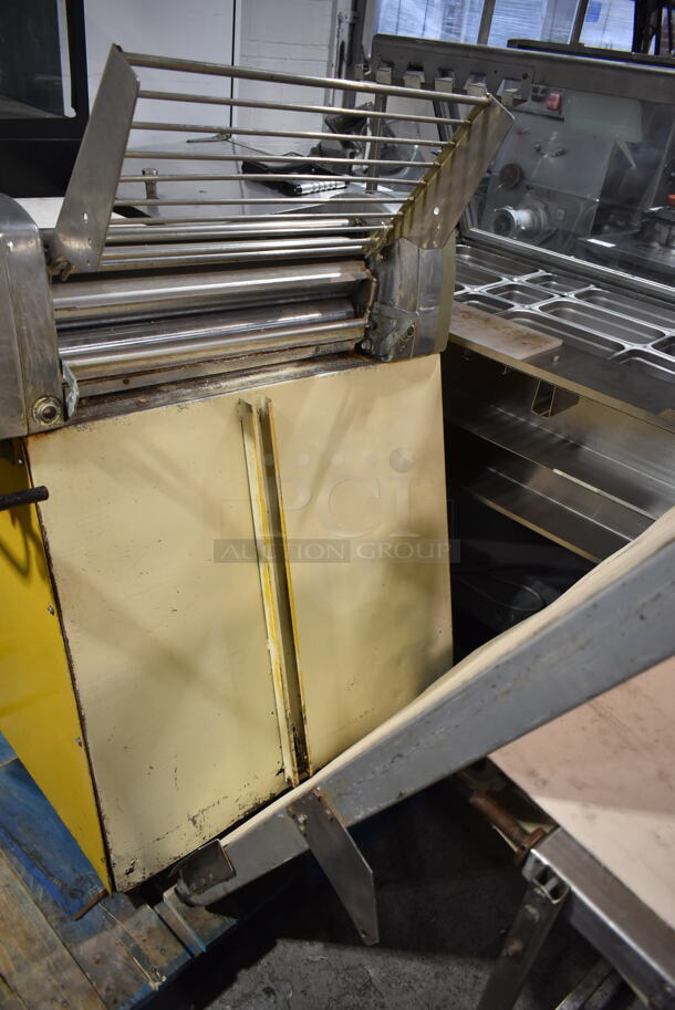 Seewer Rondo SS063 C Metal Commercial Floor Style Reversible Dough Sheeter. 1 Arm Needs To Be Reattached. 240 Volts, 1 Phase.  - Image 7 of 9