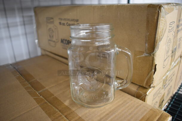 7 Boxes of 12 BRAND NEW Acopa 16 oz County Fair Drinking Jar Glasses. 4x3x5. 7 Times Your Bid!