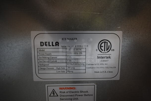 Della 048-GM-48196 Stainless Steel Commercial Self Contained Ice Machine. 115 Volts, 1 Phase.  - Image 8 of 9