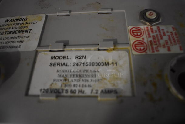 Robot Coupe R2N Metal Commercial Countertop Food Processor w/ Bowl, Continuous Feed Head and S Blade. 120 Volts, 1 Phase. 8x12x17. Tested and Working! - Image 5 of 5
