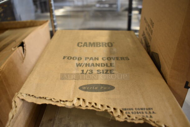 ALL ONE MONEY! Lot of 6 BRAND NEW IN BOX! Cambro Clear Poly 1/3 Size Notched Drop In Bin Lids - Image 4 of 4