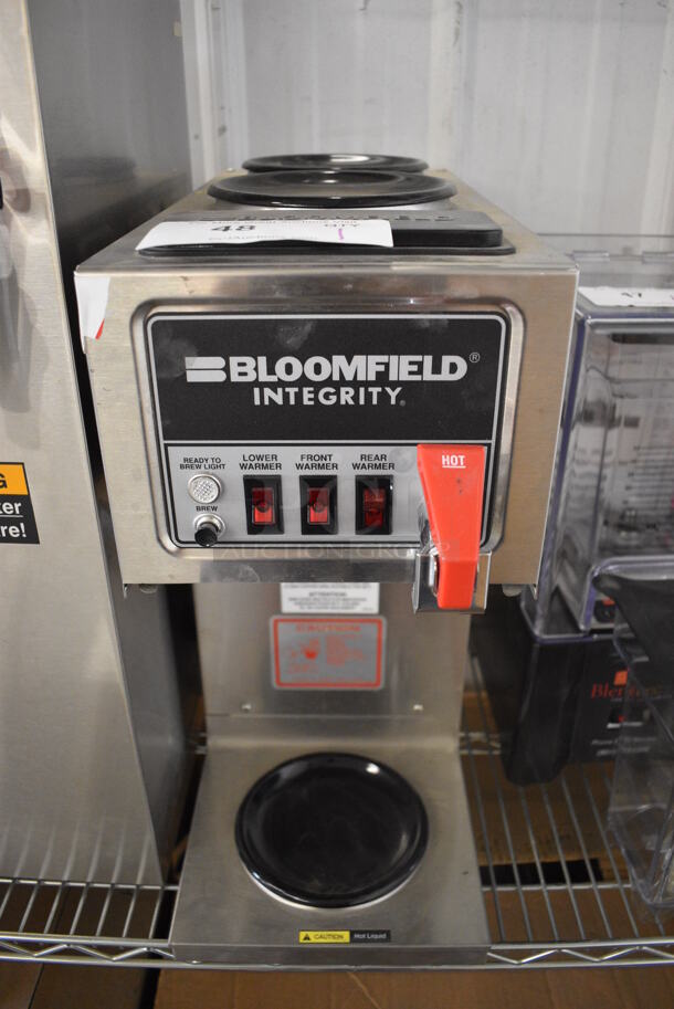 BRAND NEW! Bloomfield Model 9016 Stainless Steel Commercial Countertop Single Burner Coffee Machine w/ Hot Water Dispenser. 120/240 Volts, 1 Phase. 8x21x19
