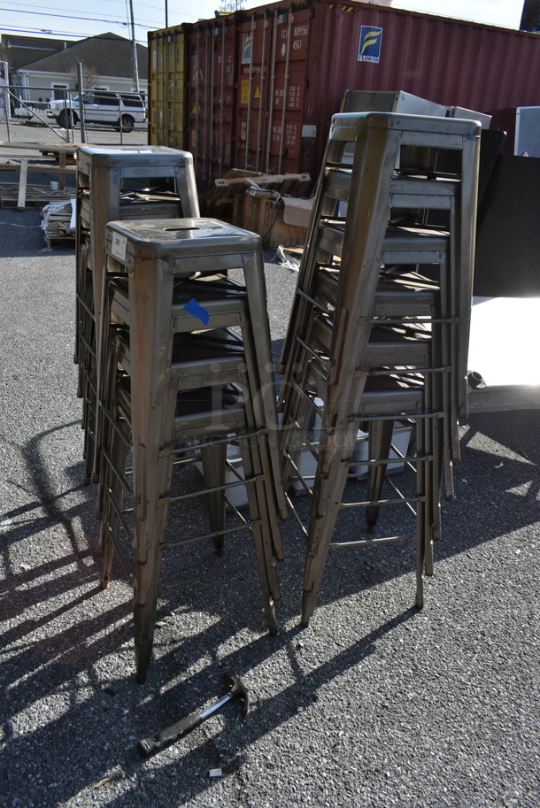 14 Gray Metal Tolix Bar Stools. 14 Times Your Bid! - Image 3 of 4