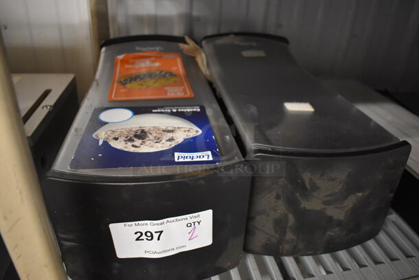 2 Clear and Black Poly Napkin Dispensers. 8x7x20. 2 Times Your Bid! - Image 2 of 2