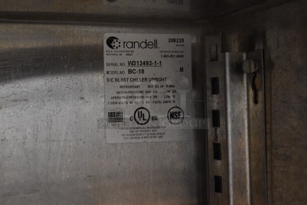 2013 Randell BC-18 Stainless Steel Commercial Floor Style Blast Chiller w/ 4 Probes. 115/230 Volts, 1 Phase. 40x36x68 - Image 5 of 6