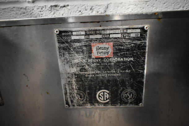 Henny Penny 500 Stainless Steel Commercial Floor Style Electric Powered Deep Fat Pressure Fryer on Commercial Casters. 220 Volts, 3 Phase.  - Image 9 of 9