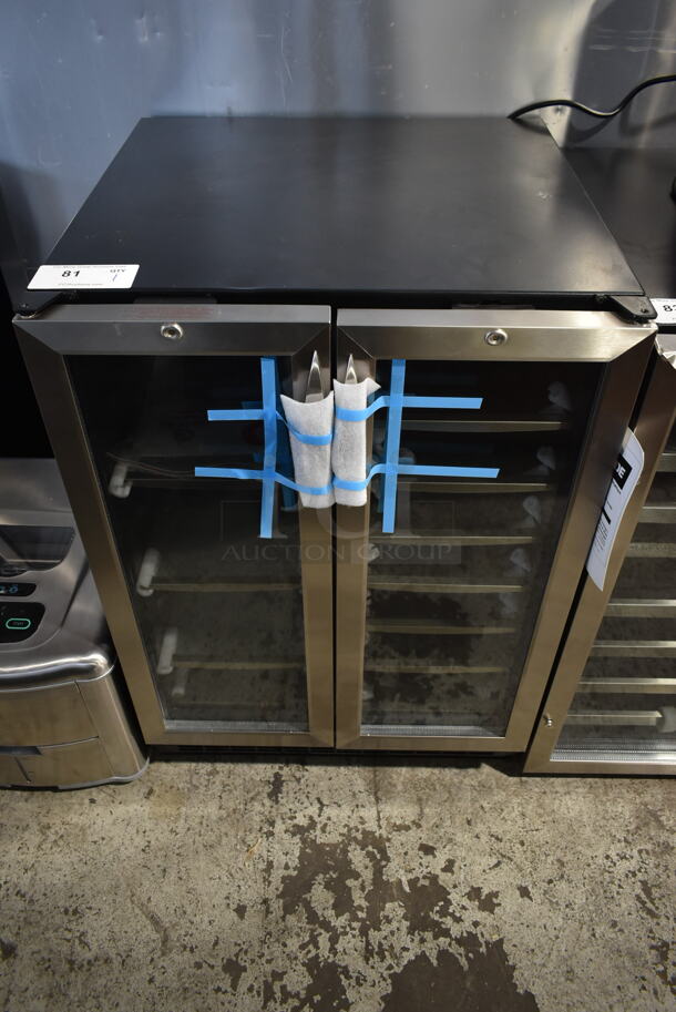 BRAND NEW SCRATCH AND DENT! Danby DBC2760BLS Dual Zone 27 Bottle Built-In French Door Beverage Wine Cooler Merchandiser. 115 Volts, 1 Phase. Tested and Working! - Image 1 of 6