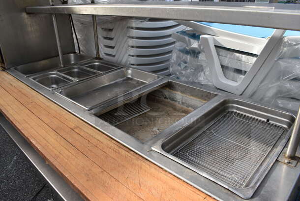 Stainless Steel Commercial Steam Table w/ Cutting Board, Cabinet, 2 Over Shelves and Under Shelf. 90x32x64 - Image 3 of 6
