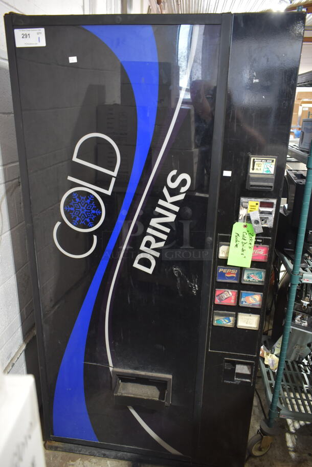 Dixie Narco Metal Commercial Canned Drink Vending Machine w/ Cash Acceptor and Key. Tested and Working! 