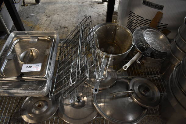 ALL ONE MONEY! Tier Lot of Various Metal Items; Cylindrical Bins, Sauce Pans and Colander - Image 3 of 8